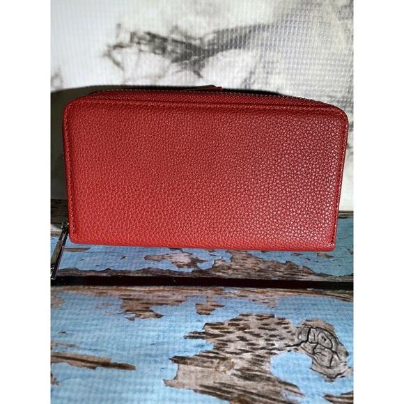 NEW Red Zippered Wallet with Wrist Strap - Wristlet - Compartments, Card Slots - Picture 3 of 7